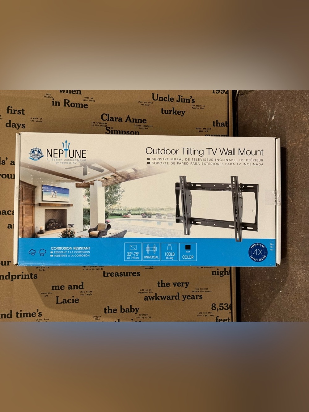 Neptune Outdoor Tilting TV Wall Mount 32”-75” — In Box (Retails for $229!)